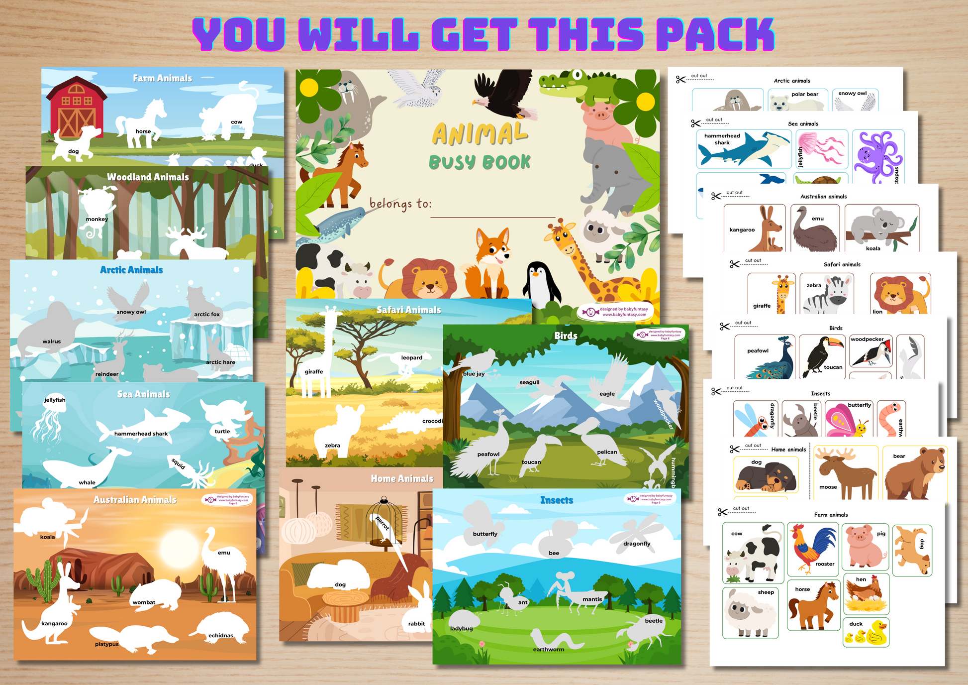 Animal Busy Book, Baby Funtasy Busy Books, full pack