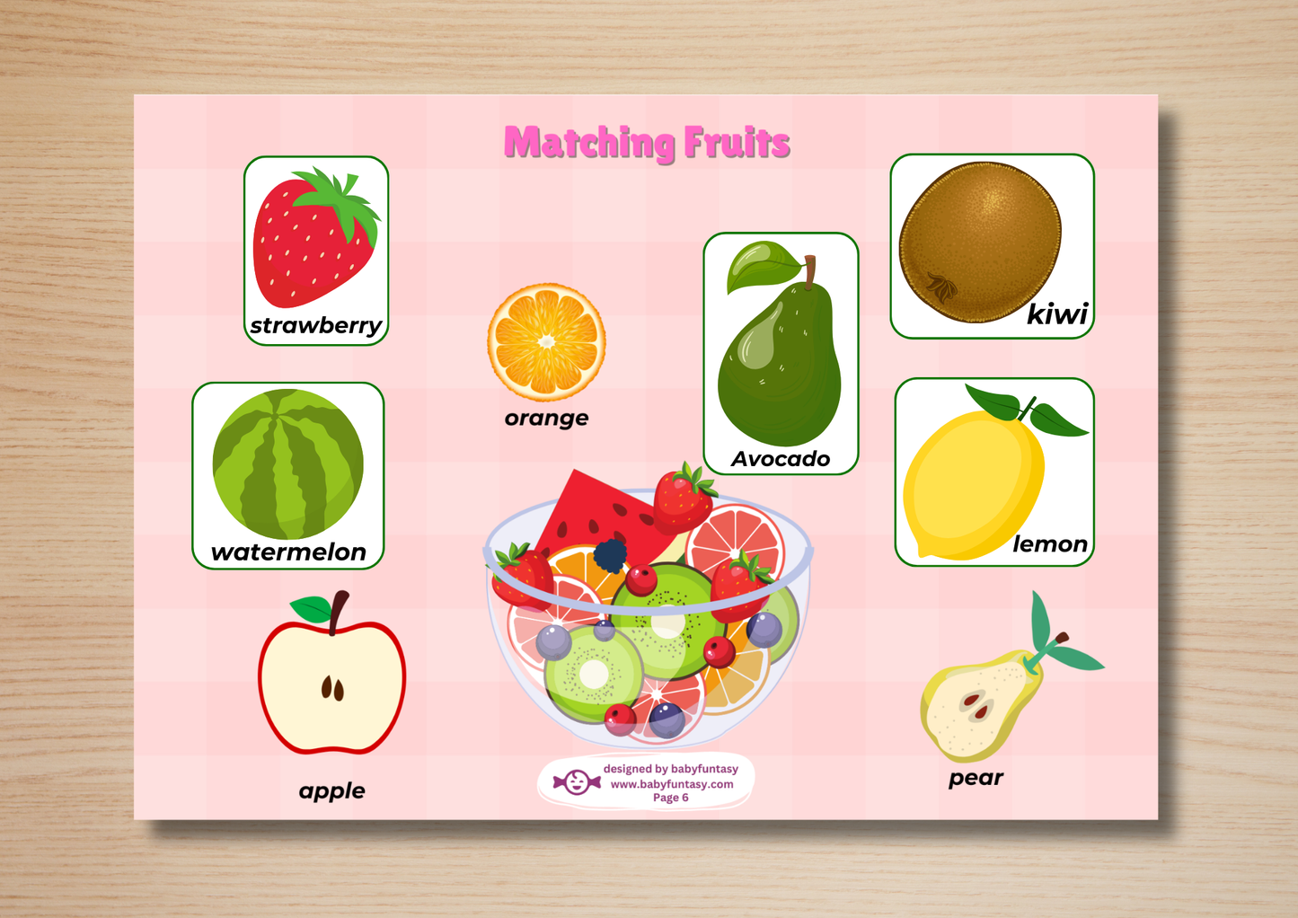 My First Busy Book, Baby Funtasy Quiet Book, Matching Fruits Activity Page