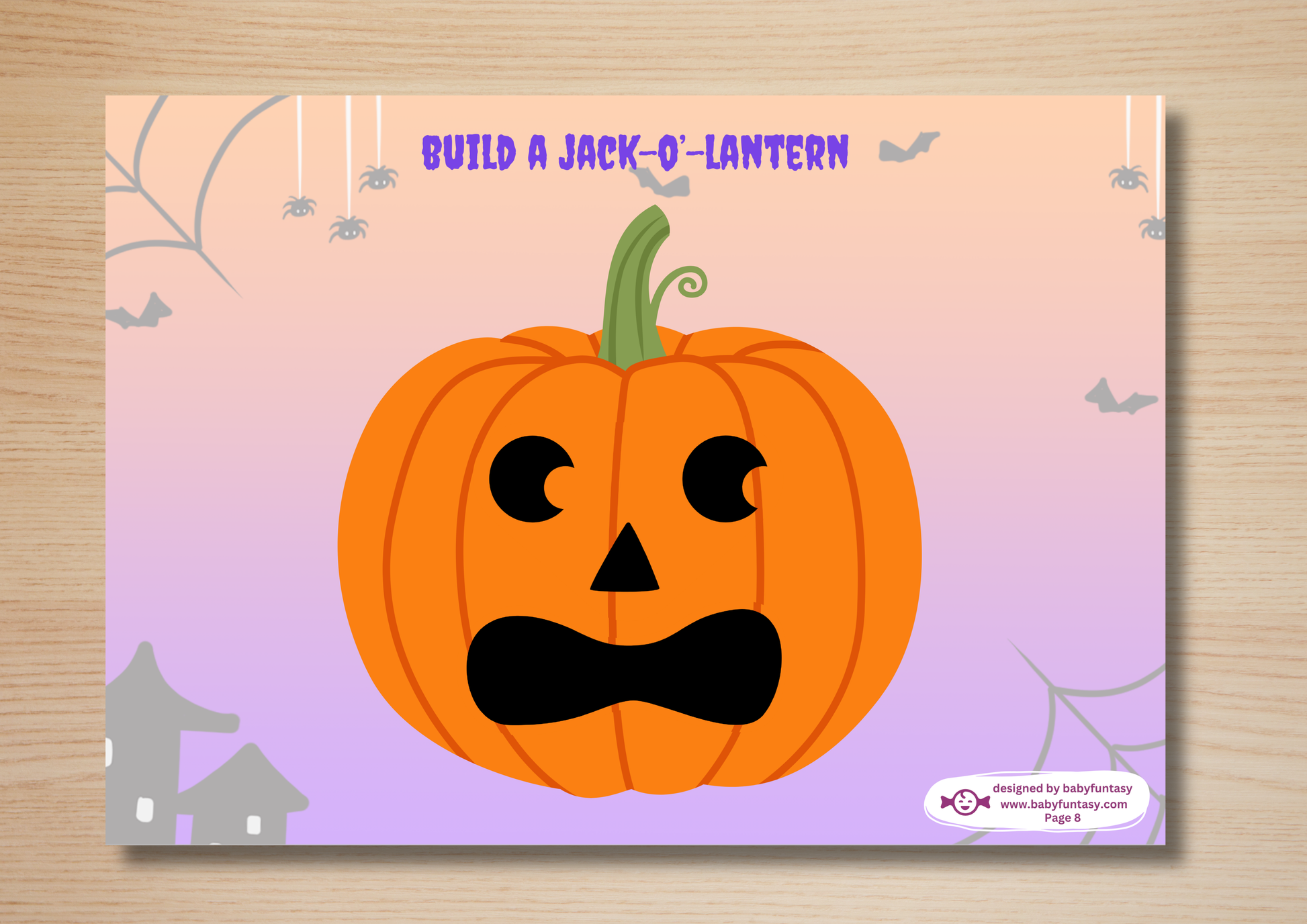 Halloween Busy Book - Baby Funtasy Busy Books - Build a Jack-O'Lattern Activity Page