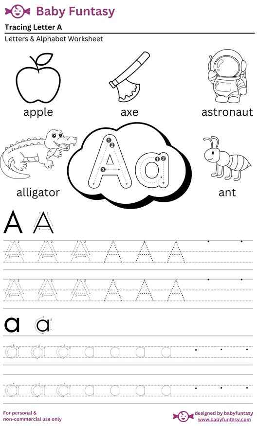 Baby Funtasy Letter A Tracing