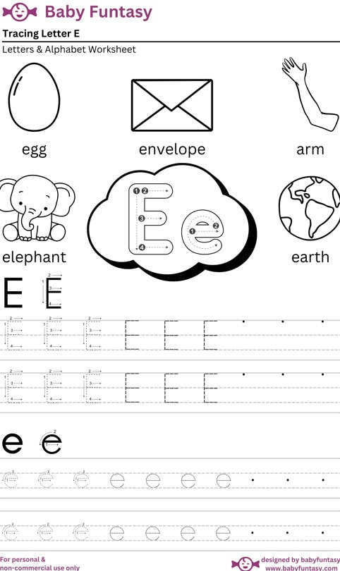 Letter E Tracing Worksheet