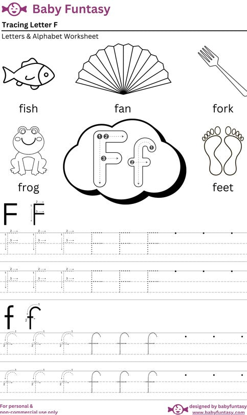 Letter F Tracing Worksheet