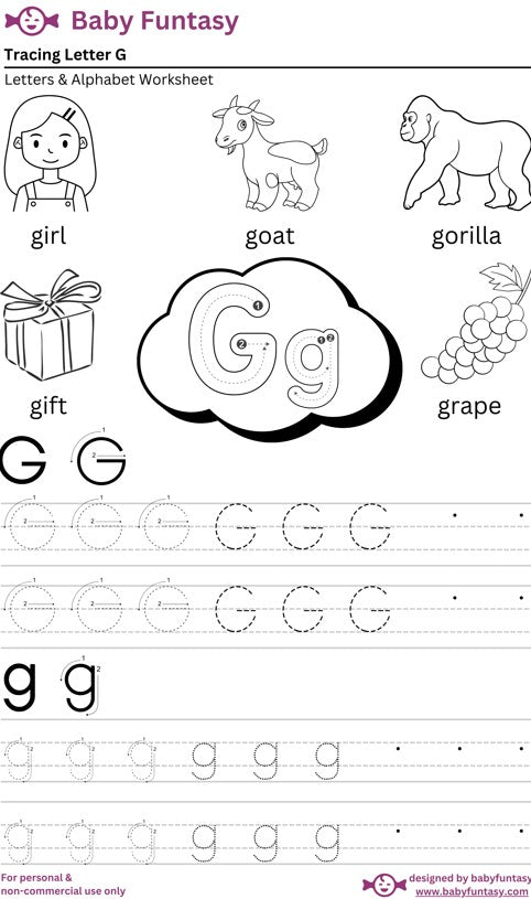 Letter G Tracing Worksheet