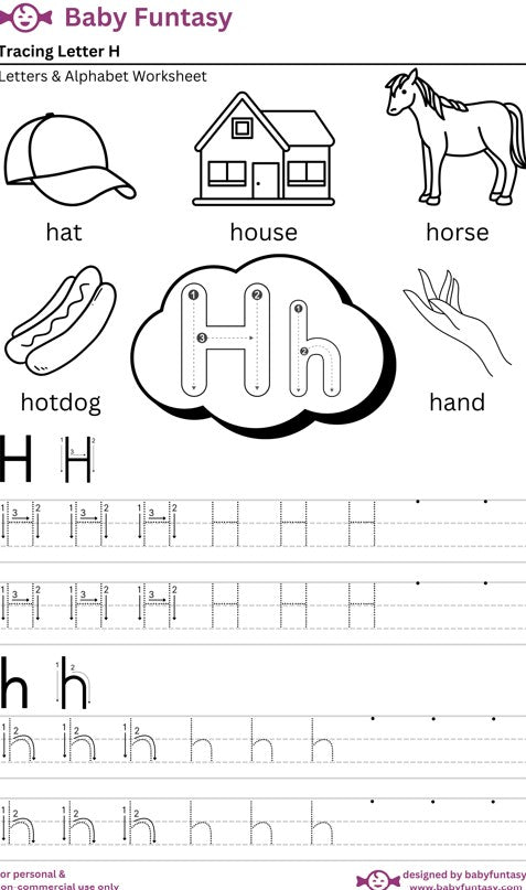 Letter H Tracing Worksheet