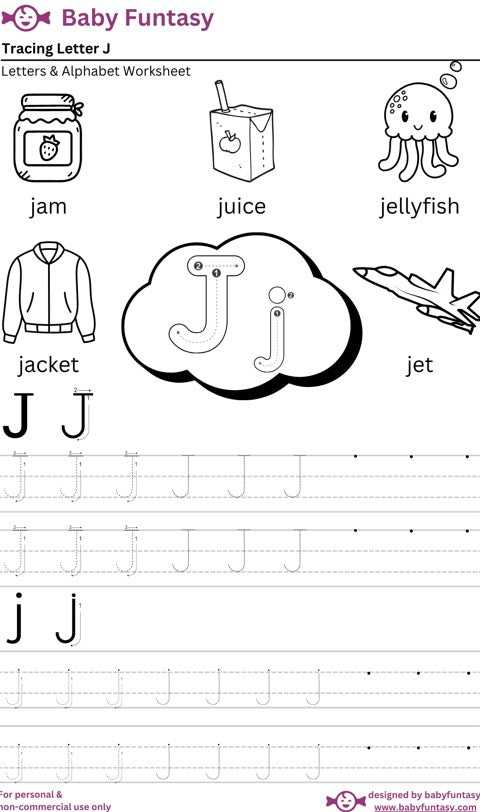 Letter J Tracing Worksheet