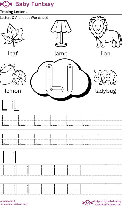 Letter L Tracing Worksheet