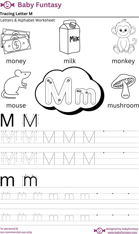 Letter M Tracing Worksheet