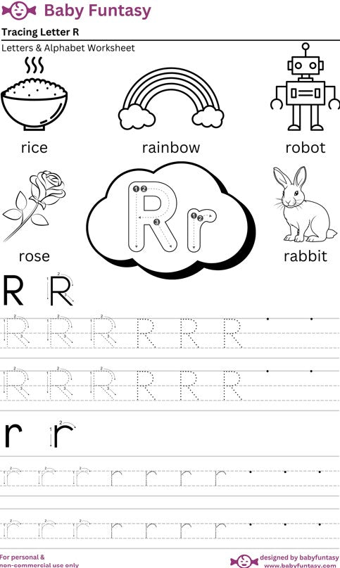 Letter R Tracing Worksheet