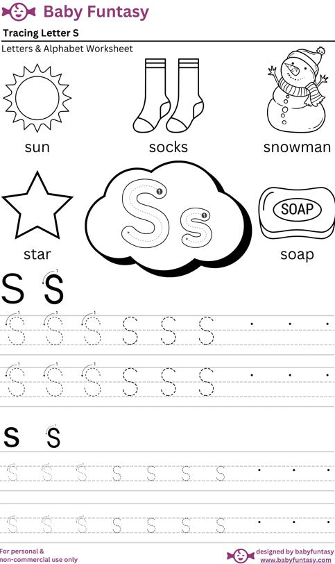 Letter S Tracing Worksheet