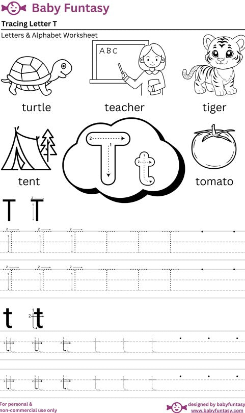 Letter T Tracing Worksheet