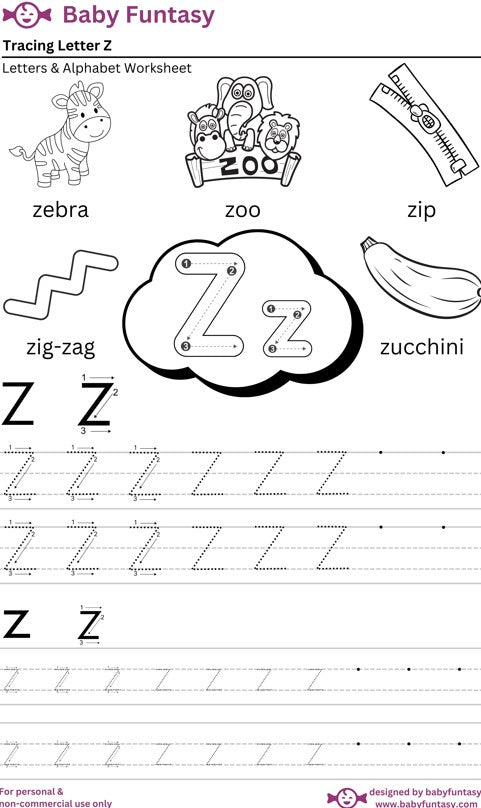 Letter Z Tracing Worksheet